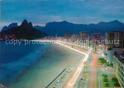 AK / Ansichtskarte Rio de Janeiro Night view of the beautiful Ipanema and Leblon beaches Kat. Rio de Janeiro