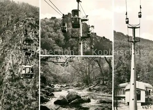 AK / Ansichtskarte Thale Harz Schwebebahn Bodetal Hexentanzplatz Rosstrappenfelsen Talstation Kat. Thale