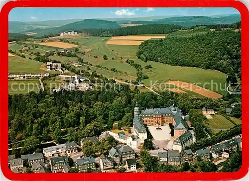 AK / Ansichtskarte Berleburg Bad Fliegeraufnahme Schloss Odebornklinik Sanatorium Fredensborg Kat. Bad Berleburg