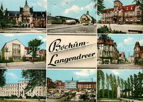 AK / Ansichtskarte Langendreer Amtsgericht Bahnhof Amtshaus Gemeindehaus Marktplatz Ehrenmal Kat. Bochum