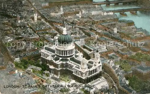 AK / Ansichtskarte London St Pauls Cathedral Shewing River aerial view Kat. City of London