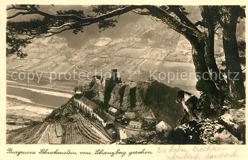 AK / Ansichtskarte Schreckenstein Burg Strekov Burgruine vom Schanzberg gesehen Kat. Usti nad Labem