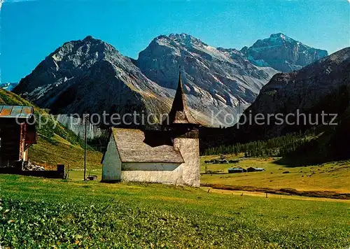 AK / Ansichtskarte Sertig Doerfli mit Kapelle Mittaghorn Plattenhorn Hoch Ducan Kat. Sertigpass