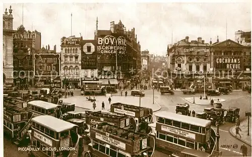 AK / Ansichtskarte London Piccadilly Circus Bus Automobile Doppeldeckerbus Kat. City of London