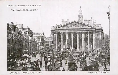 AK / Ansichtskarte London Royal Exchange Werbung Hornimans Pure Tea Kat. City of London