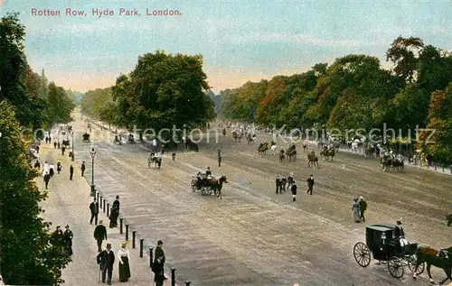 AK / Ansichtskarte London Rotten Row Hyde Park Horses Pferdekutschen Kat. City of London