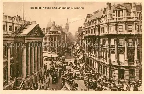 AK / Ansichtskarte London Mansion House and Cheapside Traffic Kat. City of London