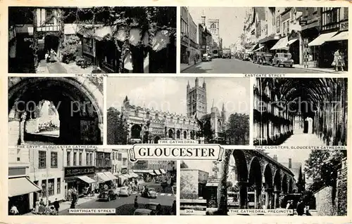 AK / Ansichtskarte Gloucester The New Inn Eastgate Street Crypt Cathedral Cloisters Northgate Street Cathedral Precincts Kat. Gloucester