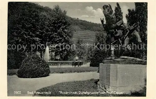 AK / Ansichtskarte Kreuznach Bad Roseninsel Durstgruppe Professor Cauer Kat. Bad Kreuznach