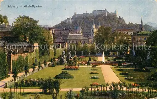 AK / Ansichtskarte Salzburg Oesterreich Mirabellengarten mit Burg Kat. Salzburg