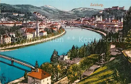 AK / Ansichtskarte Salzburg Oesterreich Partie am Fluss Kat. Salzburg