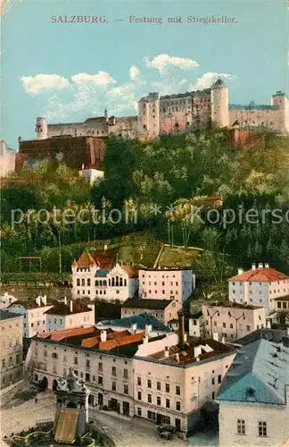 AK / Ansichtskarte Salzburg Oesterreich Festung mit Stiegikeller Kat. Salzburg