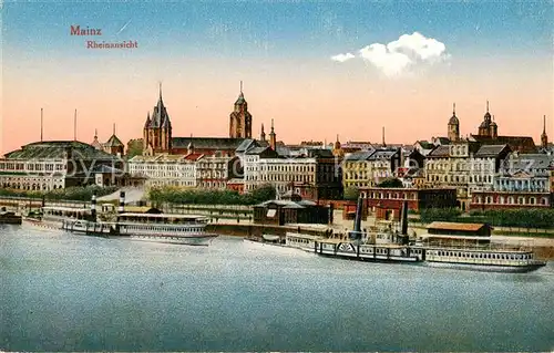 AK / Ansichtskarte Mainz Rhein Hafen Panorama