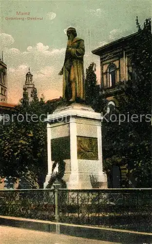 AK / Ansichtskarte Mainz Rhein Gutenberg Denkmal