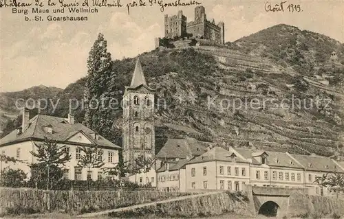 AK / Ansichtskarte Goarshausen St Burg Maus Wellmich Kat. Sankt Goarshausen