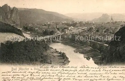 AK / Ansichtskarte Bad Muenster Stein Ebernburg Panorama Bruecke Kat. Bad Muenster am Stein Ebernburg