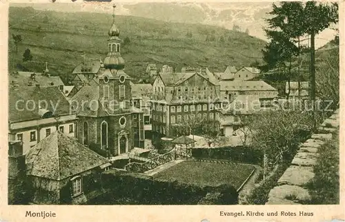 AK / Ansichtskarte Montjoie Monschau Evangelische Kirche Rotes Haus Kat. Monschau