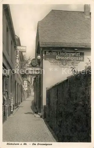 AK / Ansichtskarte Ruedesheim Rhein Drosselgasse Schloss Beim Lindenwirt Kat. Ruedesheim am Rhein