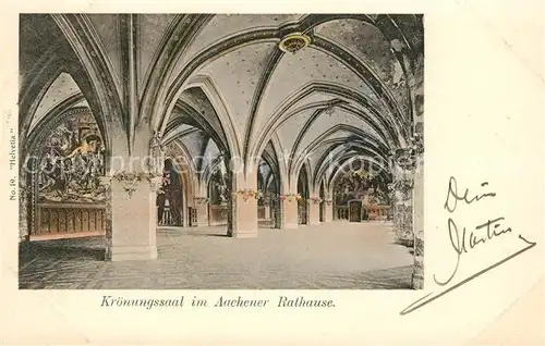 AK / Ansichtskarte Aachen Kroenungssaal Rathaus Kat. Aachen