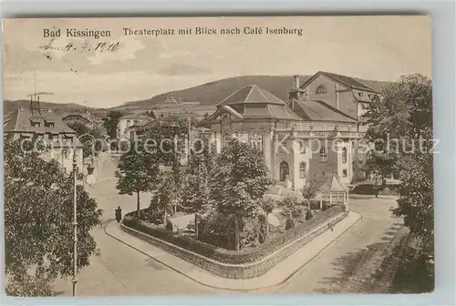 AK / Ansichtskarte Bad Kissingen Theaterplatz Cafe Isenburg Kat. Bad Kissingen