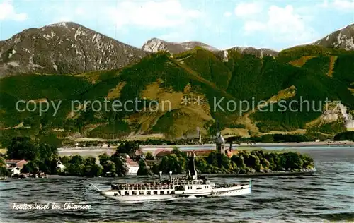 AK / Ansichtskarte Fraueninsel Chiemsee Panorama Fahrgastschiff Kat. Chiemsee