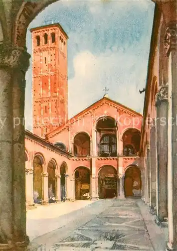 AK / Ansichtskarte Milano Basilica di San Ambrogio Kuenstlerkarte Kat. Italien