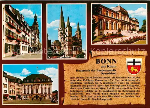 AK / Ansichtskarte Bonn Rhein Beethovens Geburtshaus Muenster Rathaus Poppelsdorfer Schloss Kat. Bonn