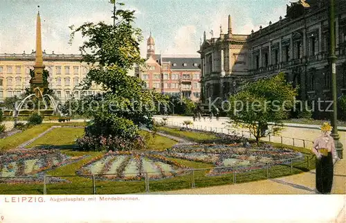 AK / Ansichtskarte Leipzig Augustusplatz mit Mendebrunnen Kat. Leipzig