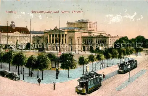 AK / Ansichtskarte Leipzig Augustusplatz Neues Theater Strassenbahn Kat. Leipzig