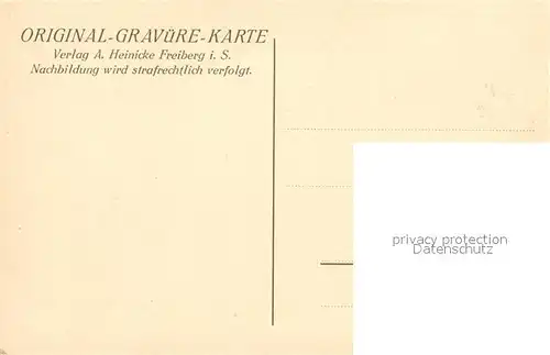 AK / Ansichtskarte Freiberg Sachsen Partie an der Stadtmauer Original Gravuere Karte Heinicke Verlag Kat. Freiberg