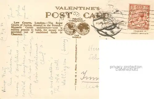 AK / Ansichtskarte London Law Courts Fleet Street Valentines Postcard Kat. City of London