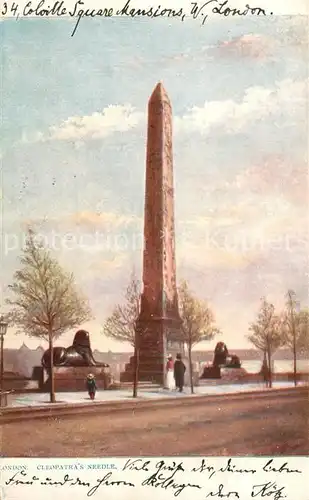 AK / Ansichtskarte London Cleopatras Needle Tuck Art Series 770 Kuenstlerkarte Kat. City of London