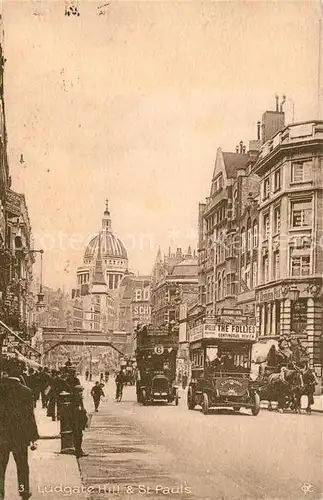 AK / Ansichtskarte London Ludgate Hill and St Pauls Cathedral Kat. City of London