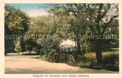 AK / Ansichtskarte Coburg Hofgarten mit Durchblick nach Schloss Callenberg Kat. Coburg