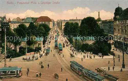 AK / Ansichtskarte Strassenbahn Berlin Potsdamer Platz Leipziger Strasse  Kat. Strassenbahn