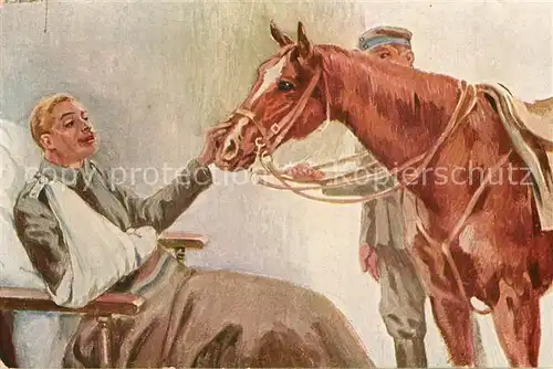AK / Ansichtskarte Kuenstlerkarte L. Usabal Mein treuer Kamerad Soldat Pferd  Kat. Kuenstlerkarte