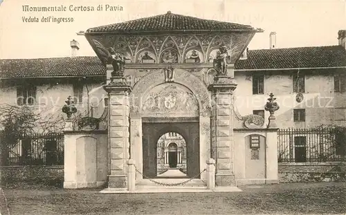 AK / Ansichtskarte Pavia Monumentale Certosa Veduta dell ingresso Kat. Pavia