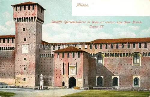 AK / Ansichtskarte Milano Castello Sforzesco Torre di Bona Corie Ducale Secolo XV Kat. Italien