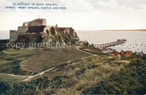 AK / Ansichtskarte Jersey Chateau du Mont Orgueil Castle and Pier Kat. Jersey