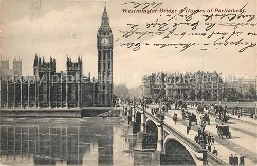 AK / Ansichtskarte London Westminster Bridge and Houses of Parliament Kat. City of London