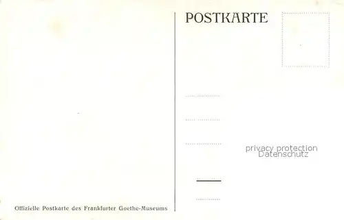 AK / Ansichtskarte Frankfurt Main Goethes Geburtshaus Offizielle Postkarte des Frankfurter Goethe Museums Kat. Frankfurt am Main