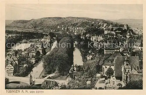 AK / Ansichtskarte Tuebingen Stadtpanorama von Osten Neckar Kat. Tuebingen