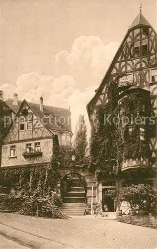 AK / Ansichtskarte Miltenberg Main Aufstieg zur Burg Baudenkmaeler Fachwerkhaus Kat. Miltenberg