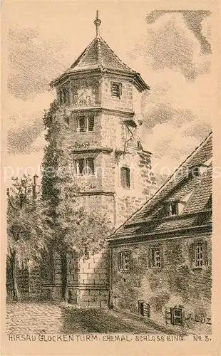AK / Ansichtskarte Hirsau Glockenturm ehem. Schloss Eingang Kunststeinzeichnungen von J. Luz Serie I "Hirsau" Kat. Calw
