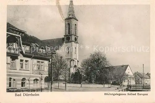AK / Ansichtskarte Bad Duerrheim Kirche Panorama Kat. Bad Duerrheim