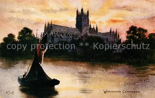 AK / Ansichtskarte Worcester Kathedrale Kuenstlerkarte Kat. Worcester