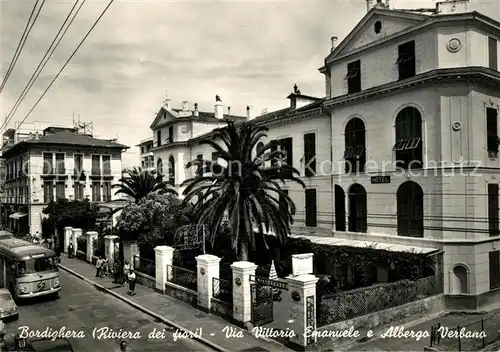 AK / Ansichtskarte Bordighera Via Vittorio Emanule Albergo Verbana Kat. Bordighera