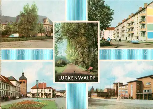 AK / Ansichtskarte Luckenwalde Bahnhof Thaelmannstr Stadttheater Leninplatz Stadtpark Kat. Luckenwalde