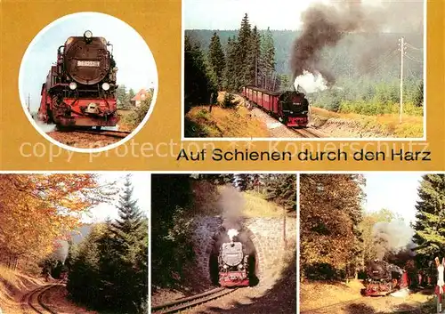 AK / Ansichtskarte Harzquerbahn Dampfloks durch den Harz Kat. Bergbahn