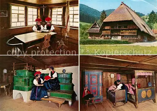 AK / Ansichtskarte Gutach Schwarzwald Freilichtmuseum Vogtsbauernhof Schlafkammer Herrgottswinkel Auf der Kunst Kat. Gutach